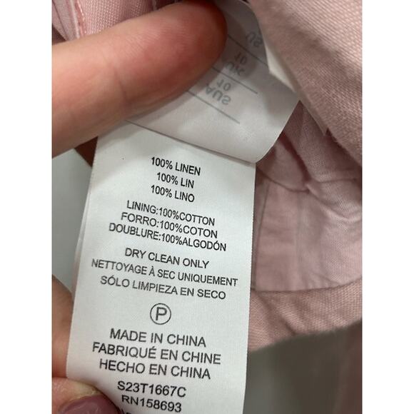 Nicholas Womens Nia Linen Halterneck Vest Button-Front Tie Back Pastel Pink Sz 6 - Picture 7 of 10